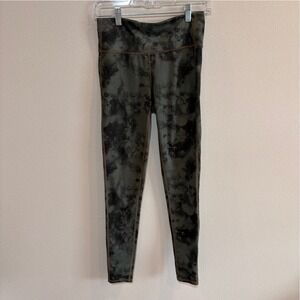 Athleta Marble Tie Dye High Rise Leggings Womens Small Green Yoga Gym activewear